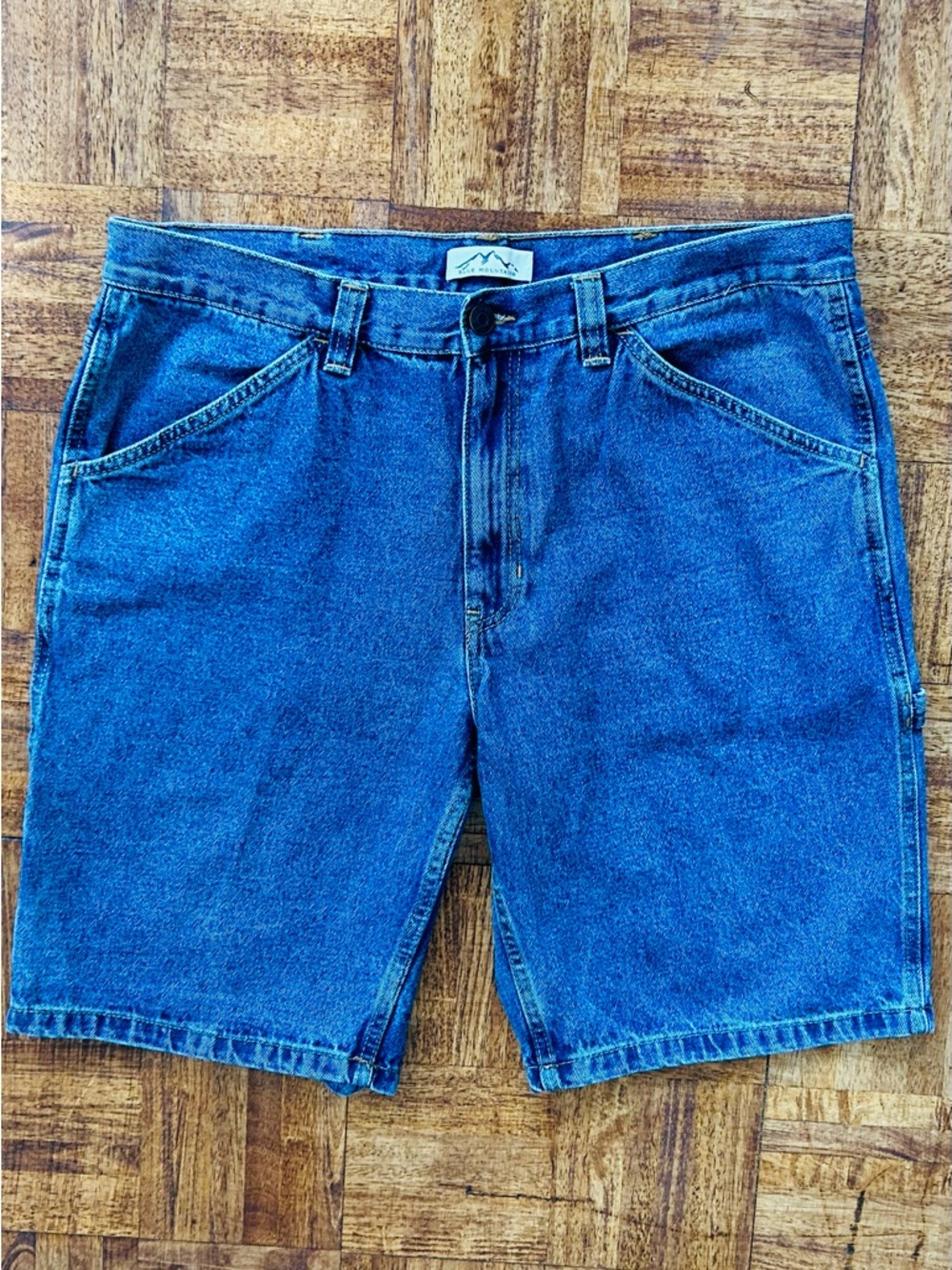 Men's Sz 38 Blue Denim Jean Shorts Carpenter Cargo Style